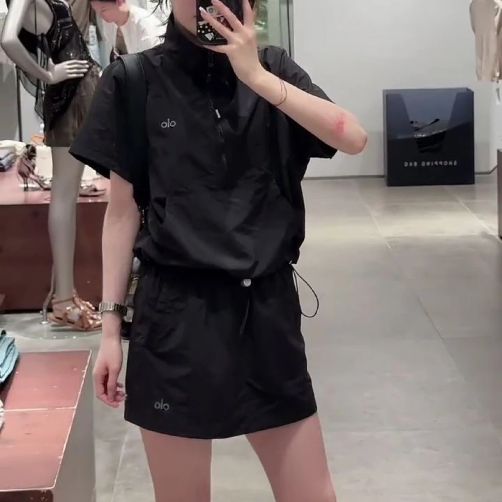 小鑫【轻氧套装】减龄辣妹套装夏季立领短袖+半身裙两件套显瘦