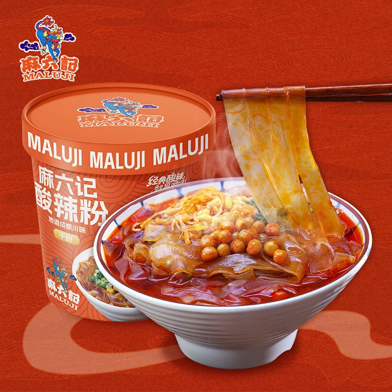 麻六记新品招牌酸辣粉宽粉更吸料免煮速食麻辣鲜香地道成都味151g