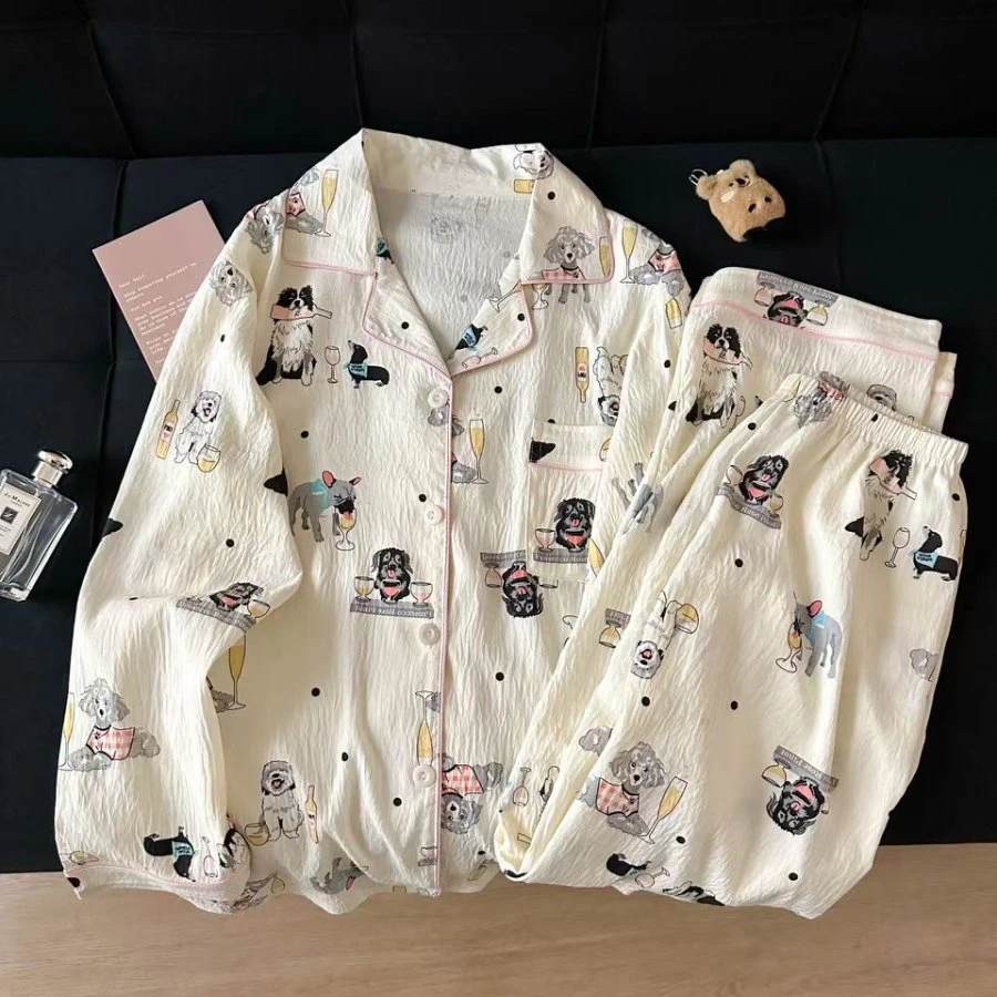 新款可爱卡通印花睡衣甜美减龄透气舒适亲肤家居长袖长裤套装1781