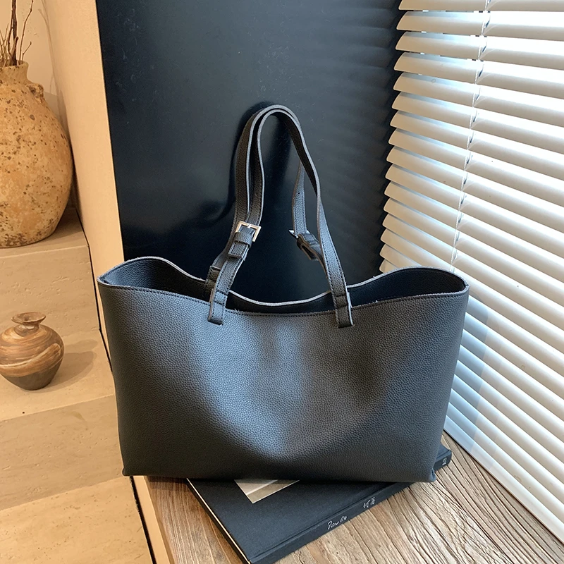 气质款托特包大容量慵懒风单肩包软皮包包通勤风耐磨松弛感腋下包