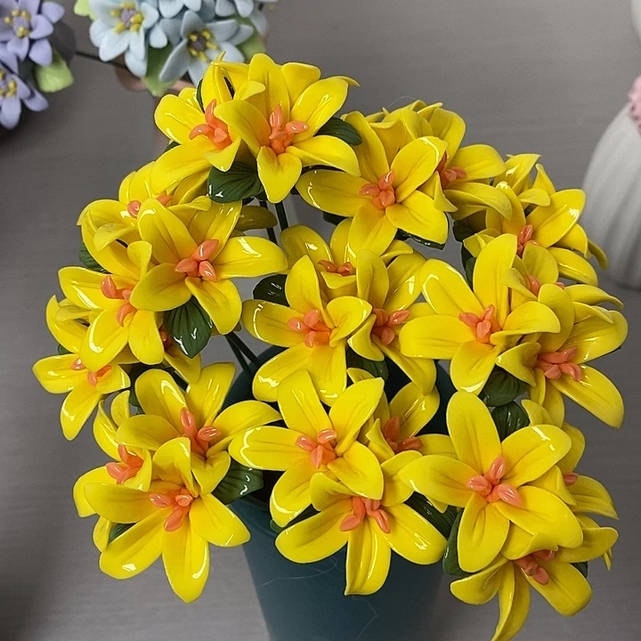 陶瓷陶瓷材料4朵组合