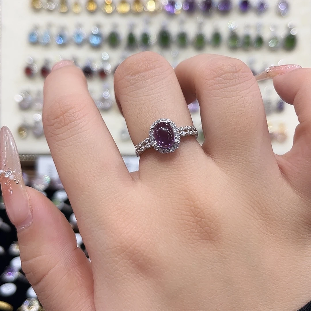 戒指银S925镶嵌紫晶