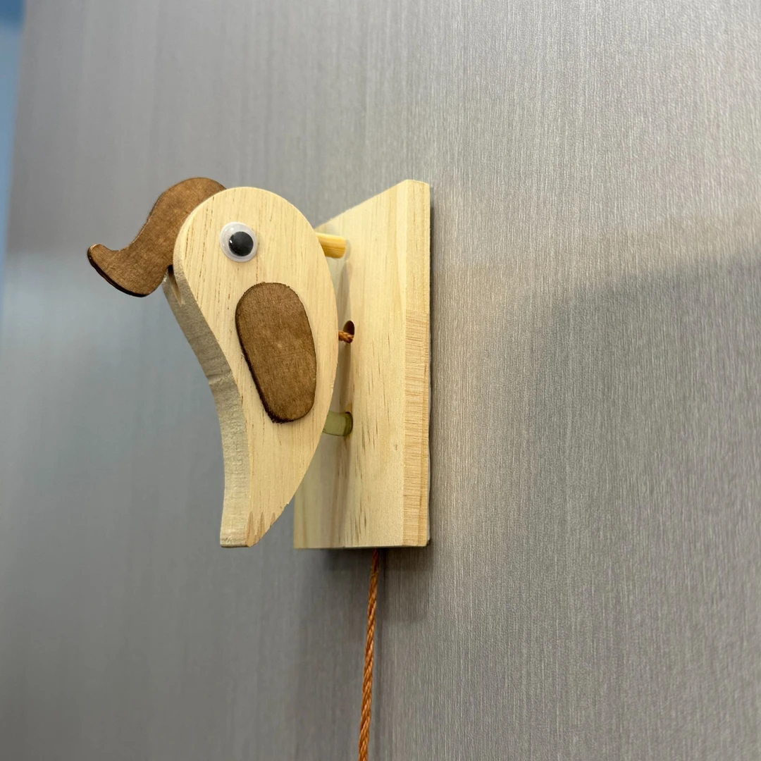 【皮卡】啄木鸟门铃 啄木鸟敲门门铃实木小鸟手拉绳仪式感个人用品