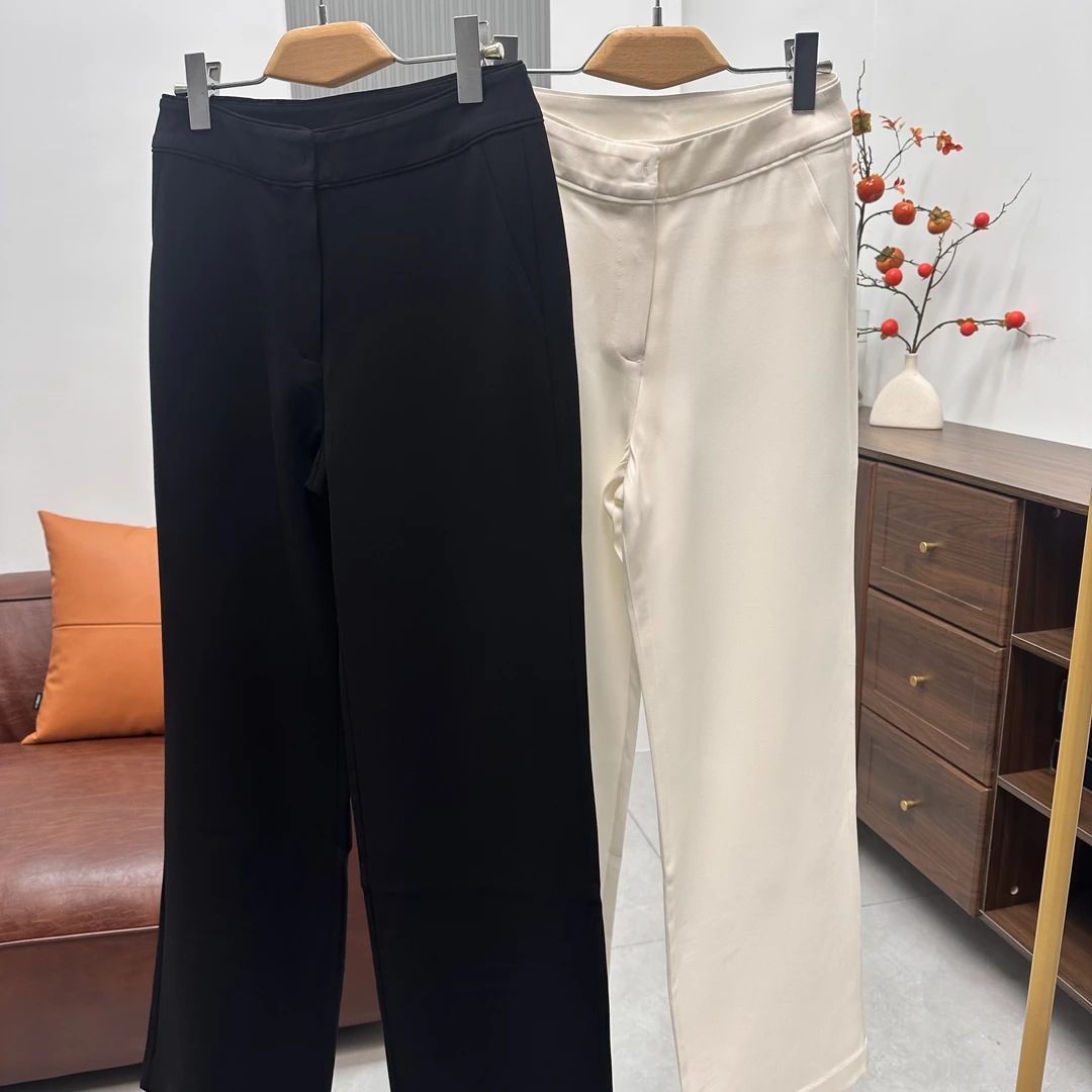 赵海源重磅醋酸  品牌做工 直筒裤肌理面料女裤