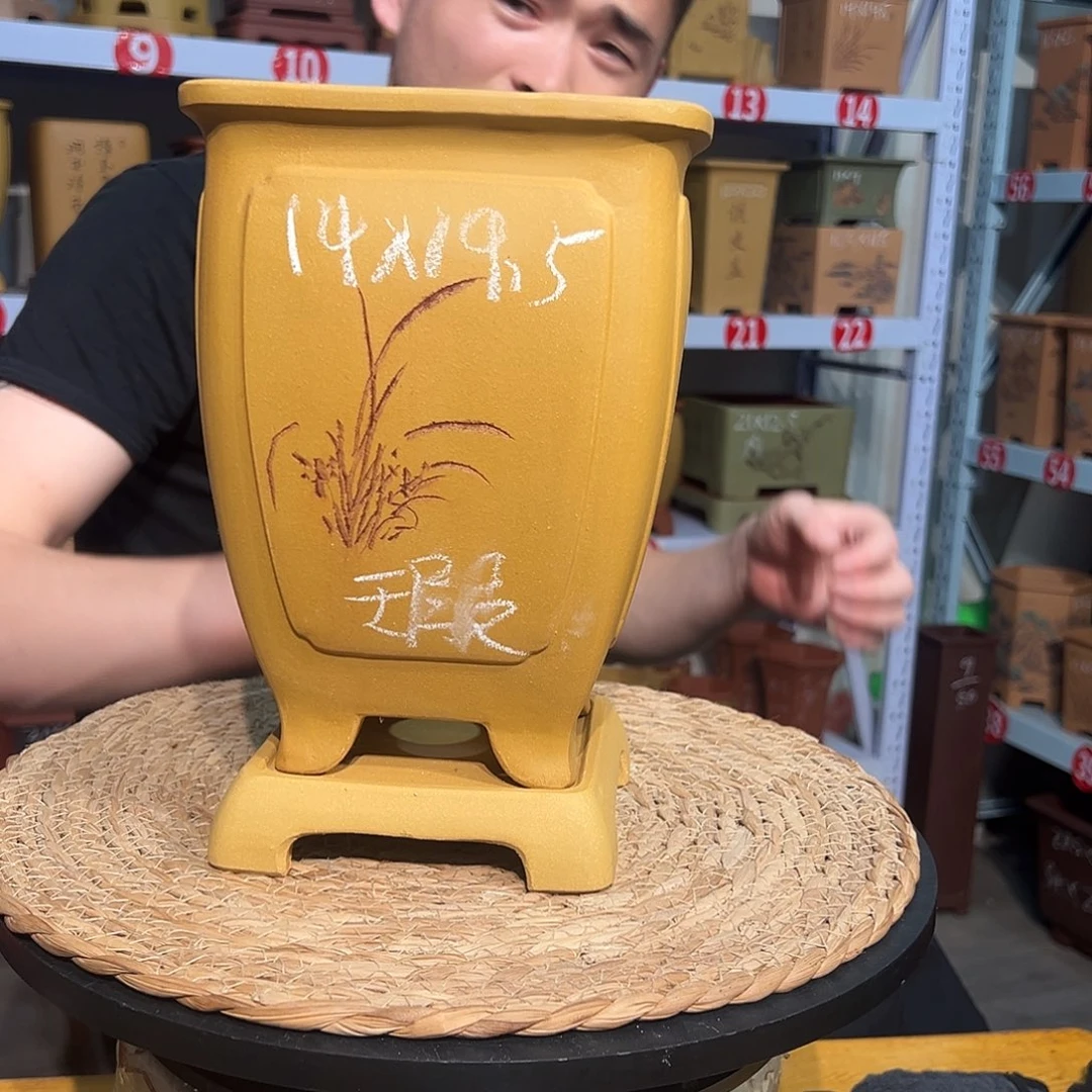 响***化天心紫砂手工花盆