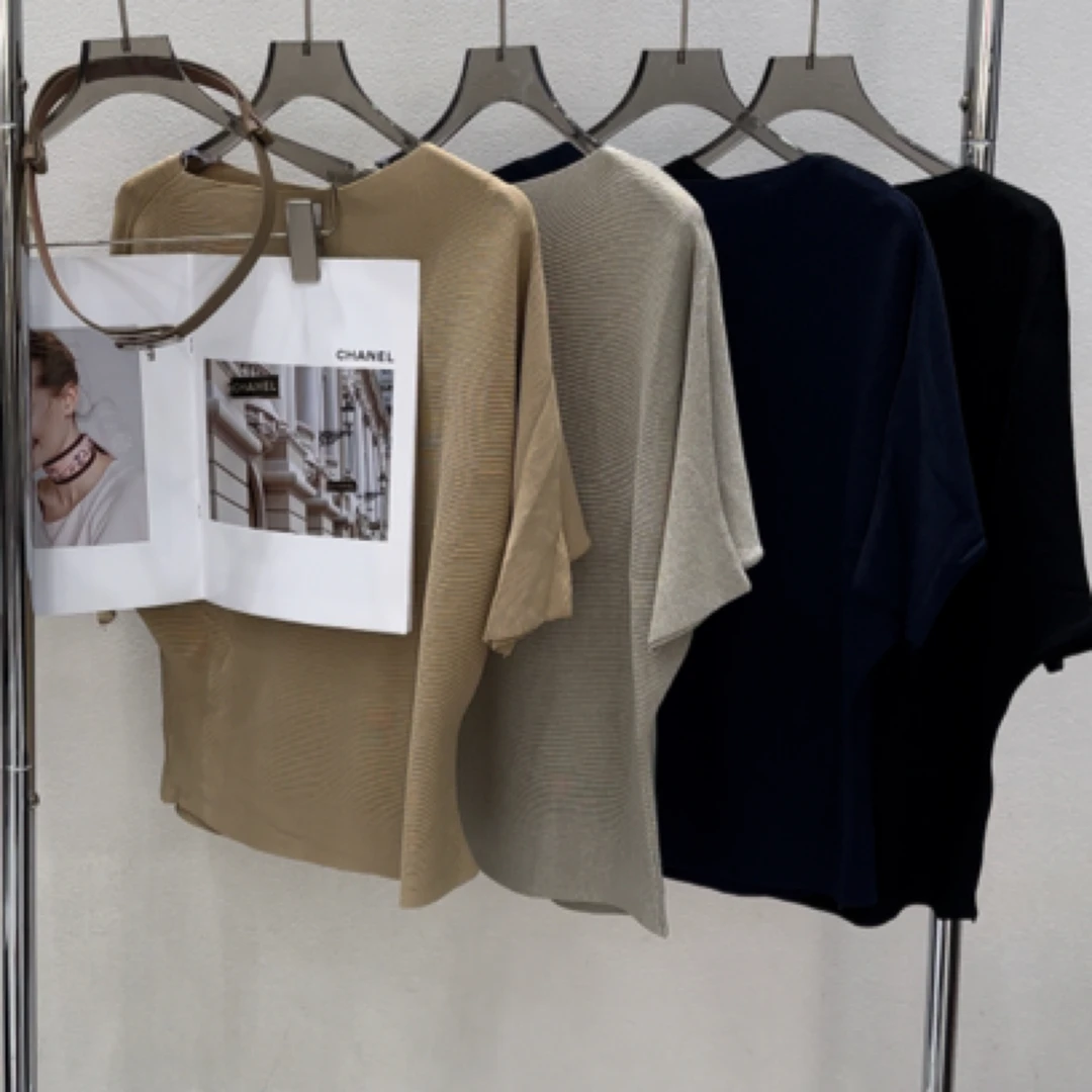 老钱风毛衫毛针织衫斜肩直口打底