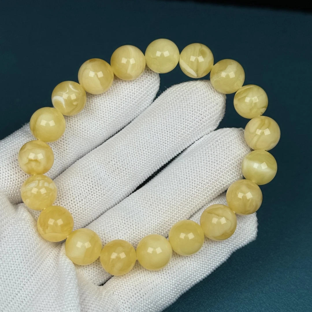 M3959天然原矿蜜蜡 蜜蜡圆珠手串 10+mm