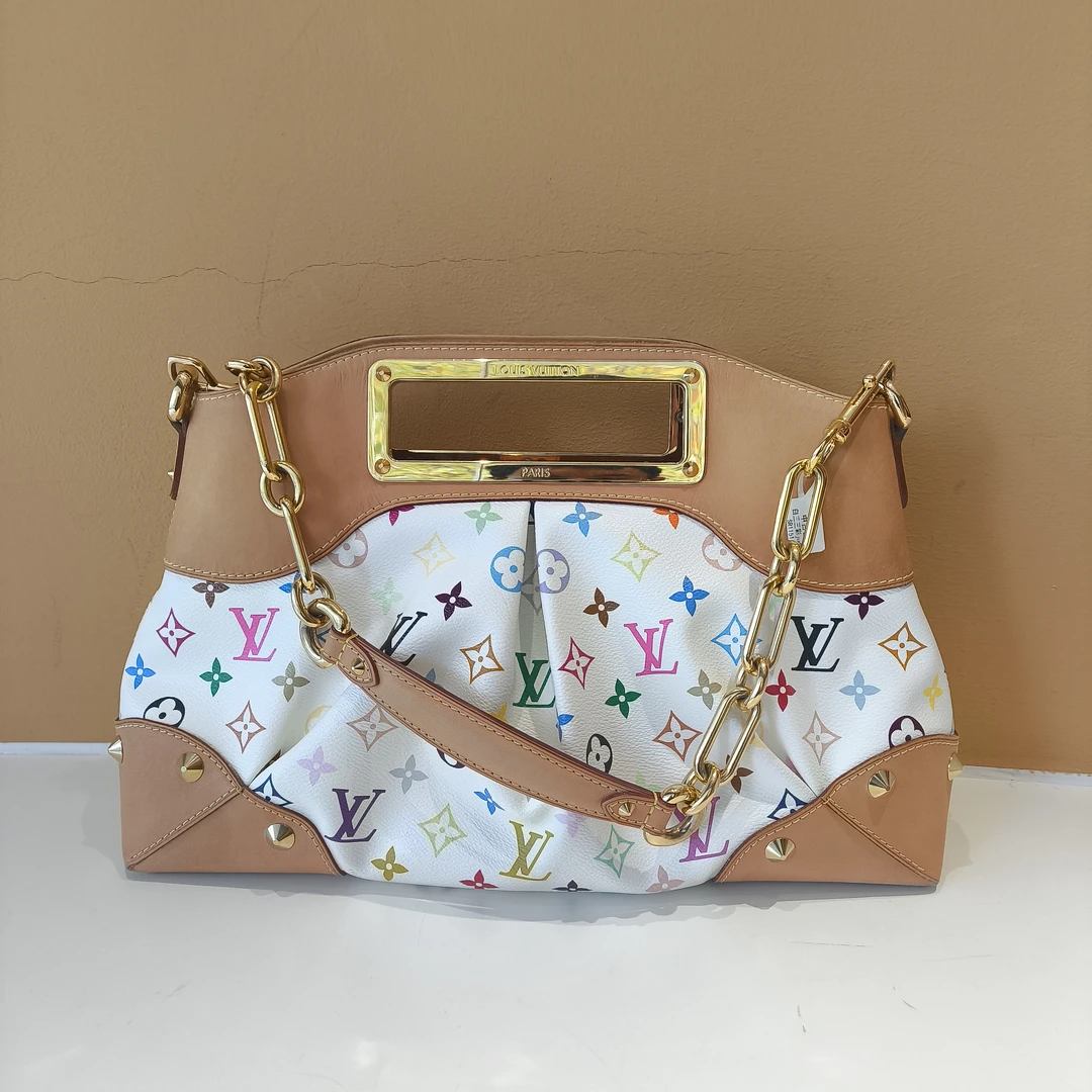 99新 LouisVuitton/路易威登 LV白三三彩judy手提包