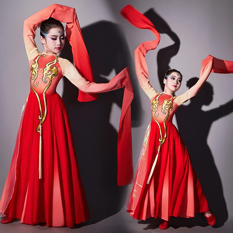 女童中国风盛世宴歌汉唐风古装艺考儿童水袖舞蹈服装古典舞演出服