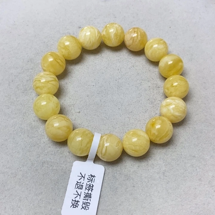 蜜蜡未镶嵌裸石手串