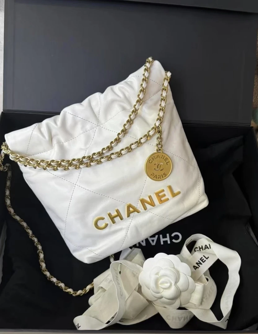 全新未使用 Chanel/香奈儿 蓝总专场/22bag mini 白金 单肩包