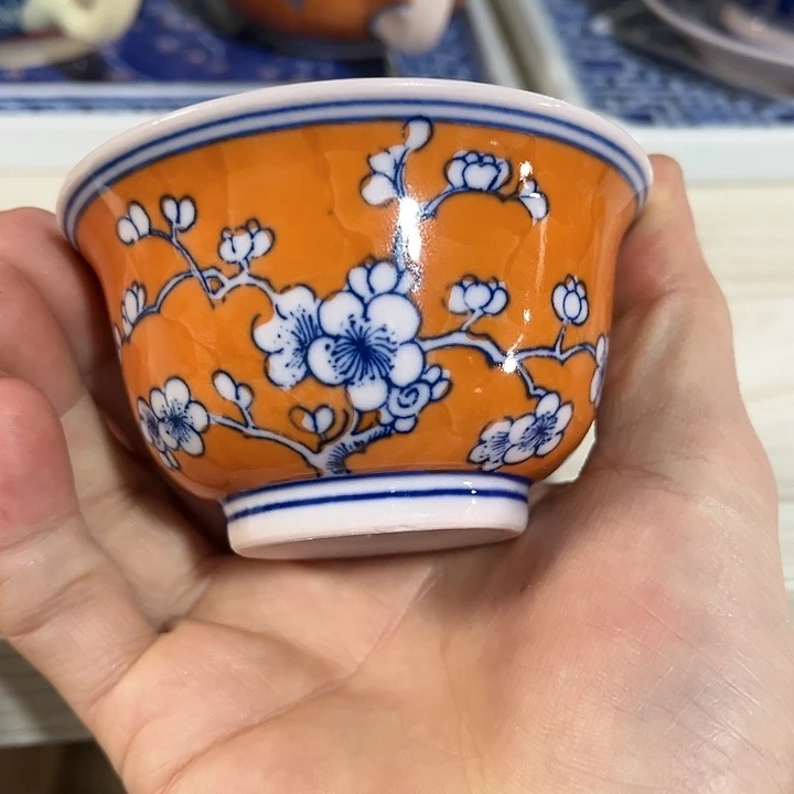 瓷片景德镇陶瓷杯子。红西西。