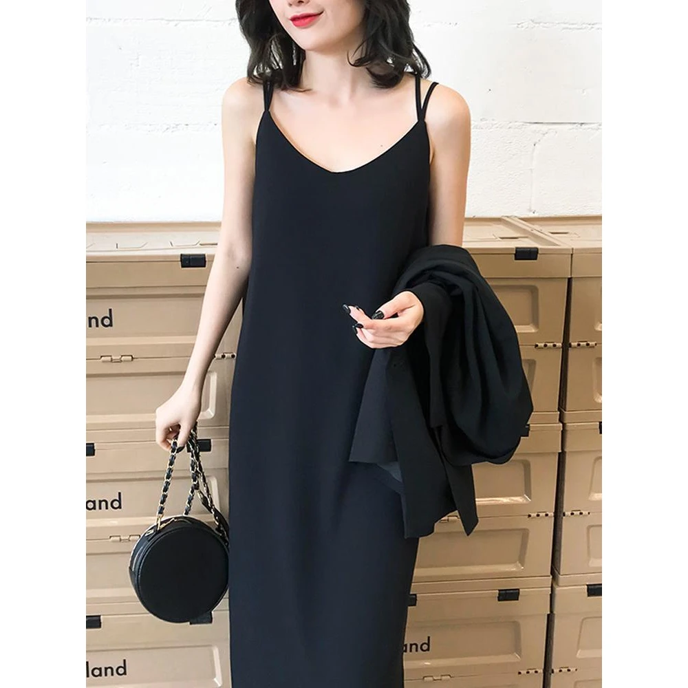 胖MM大码夏季高级感吊带裙宽松遮肉显瘦度假风长裙子连衣裙