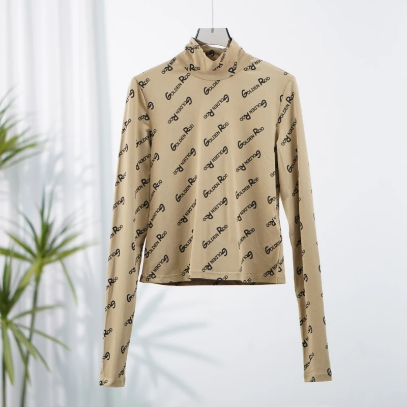 尚系列  Y125  女装时尚设计师春秋高领打底衫卡其FW13R63