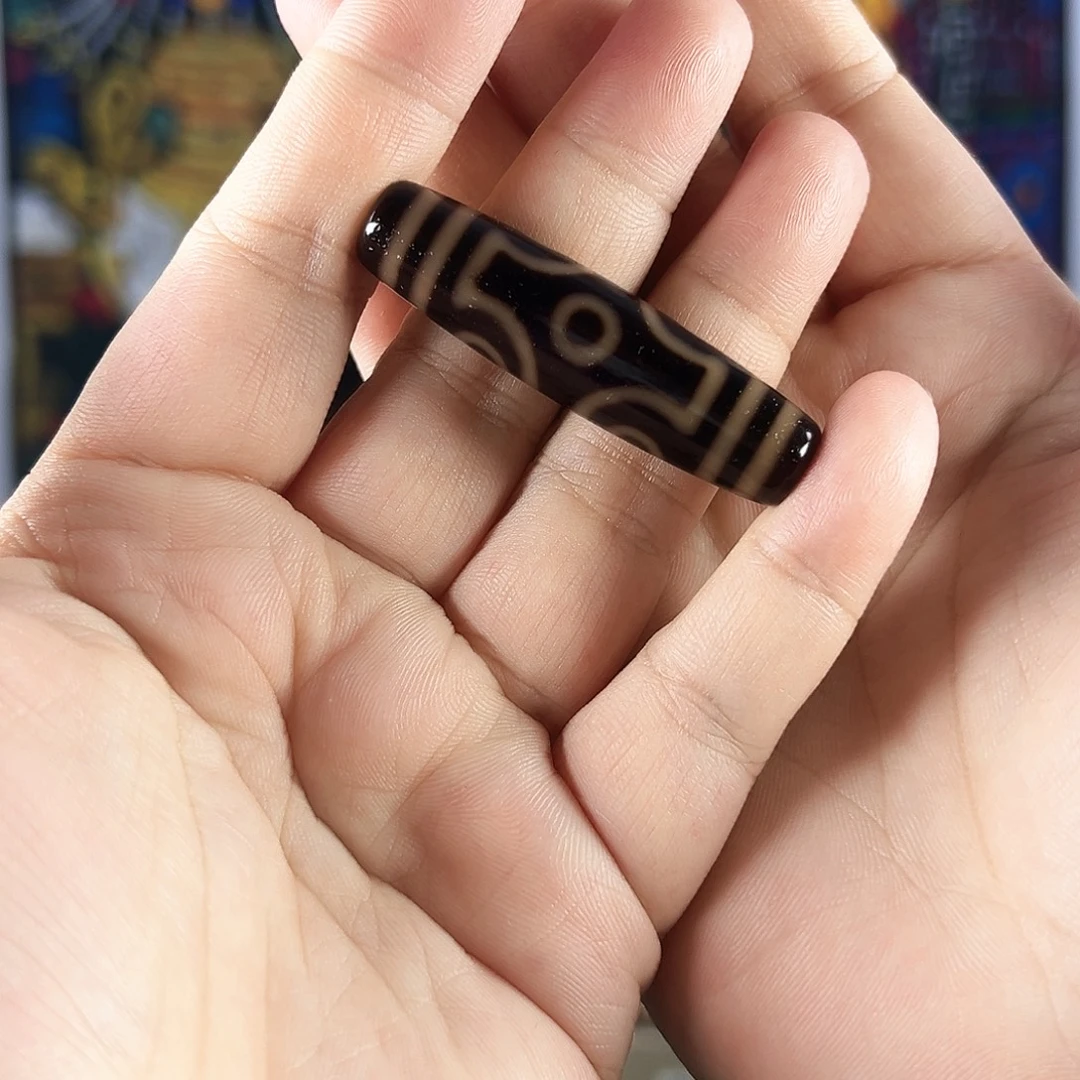 玛瑙/玉髓合金颈饰～黑金六眼50长