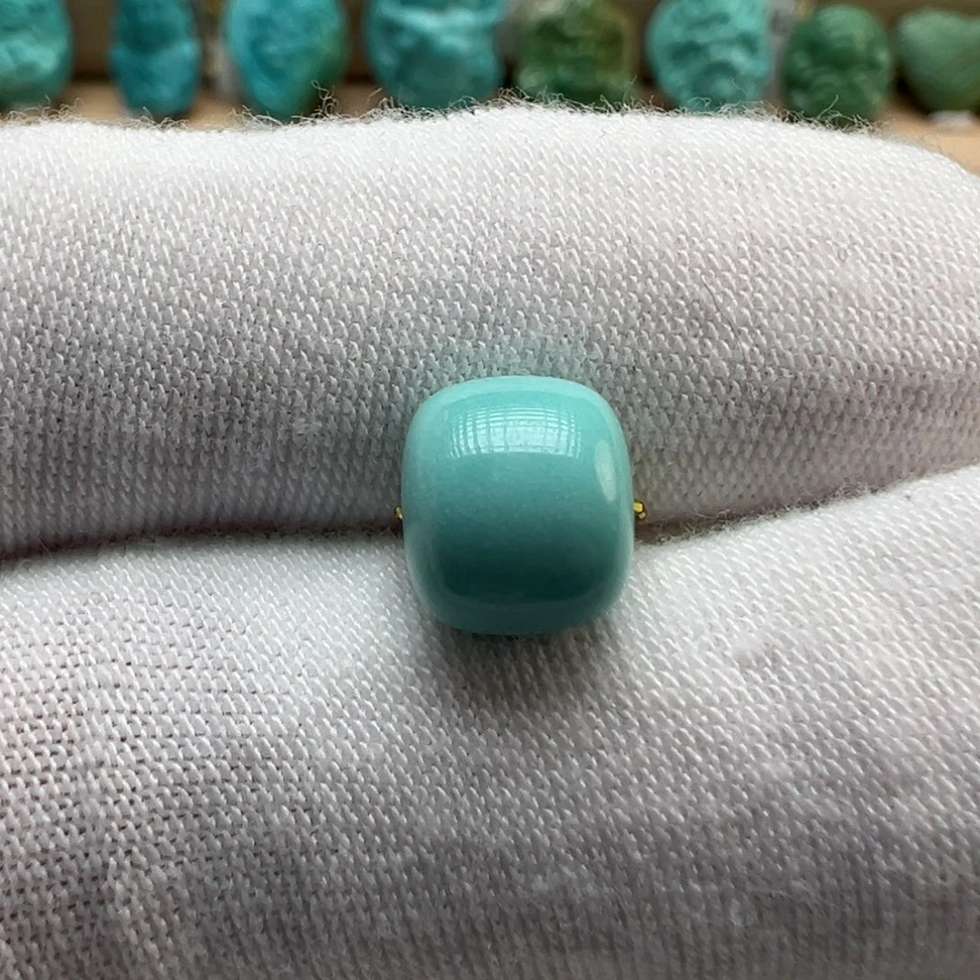 绿松石银S925镶嵌配饰8.5*7.4