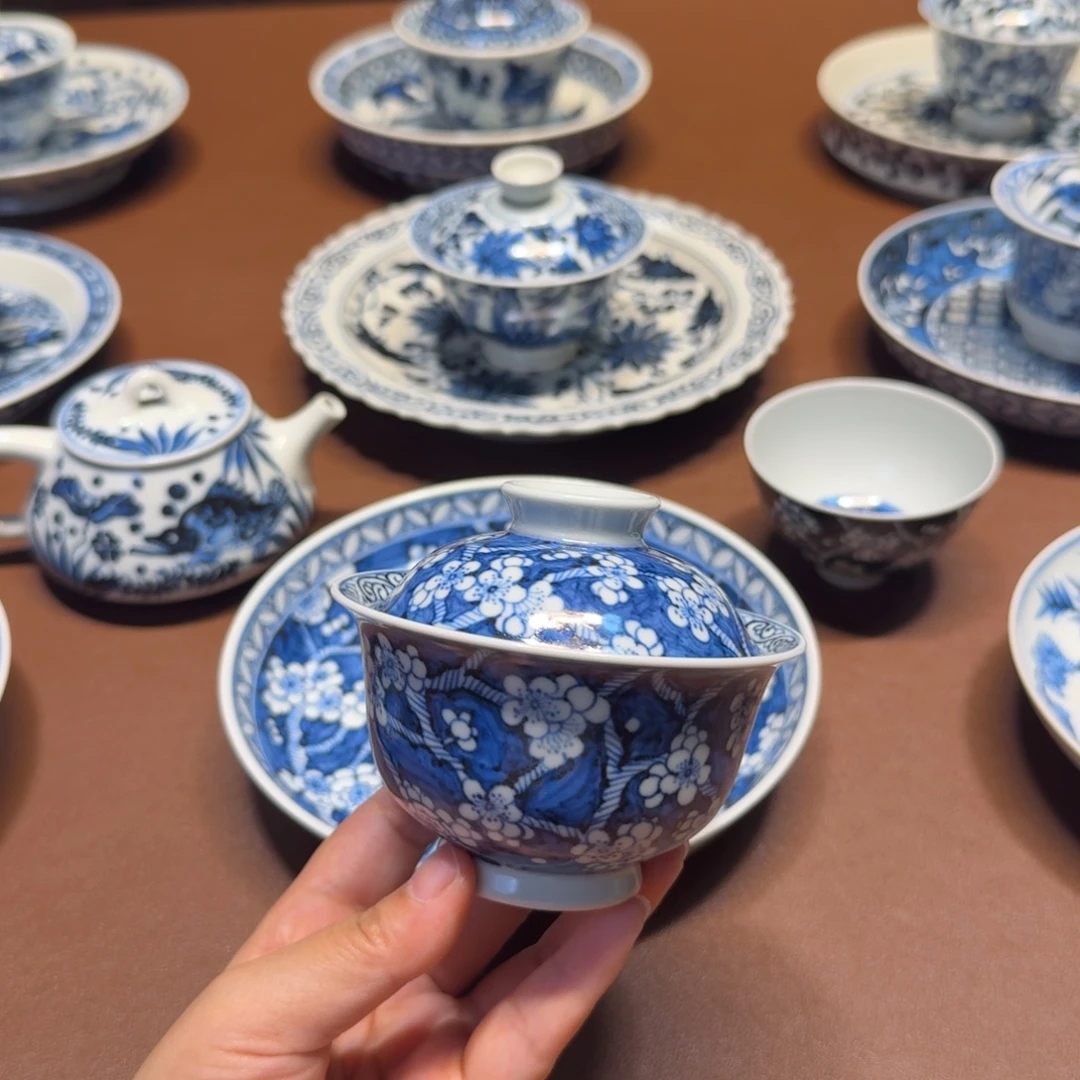 手工手绘茶具盖碗