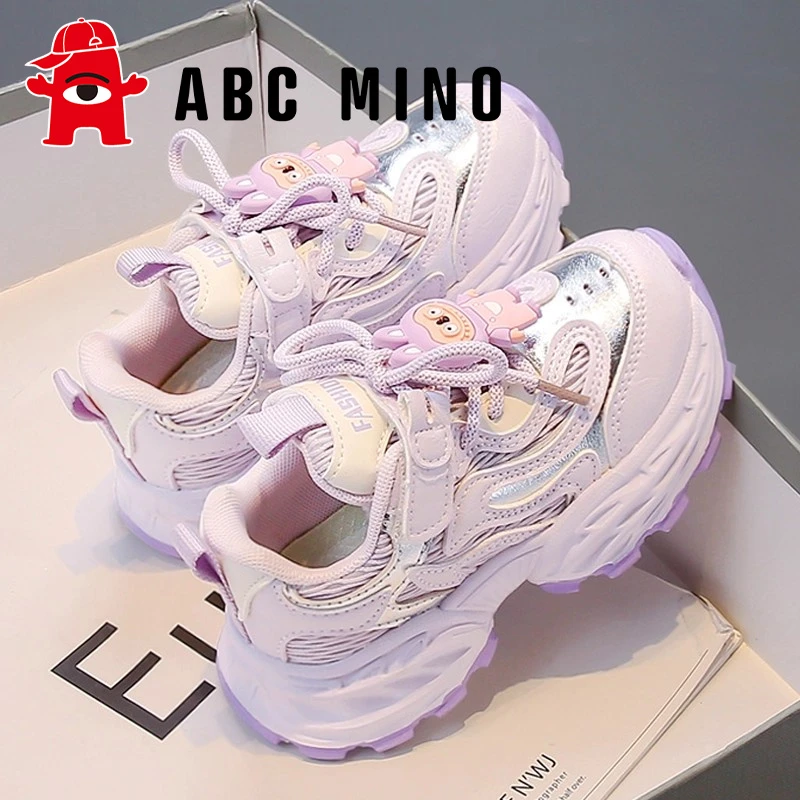 ABC MINO女童鞋运动鞋秋季2025新款儿童软底防滑老爹鞋女孩拉布布