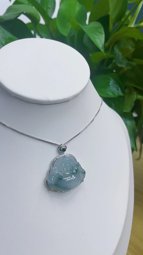 天然缅甸a货翡翠佛公