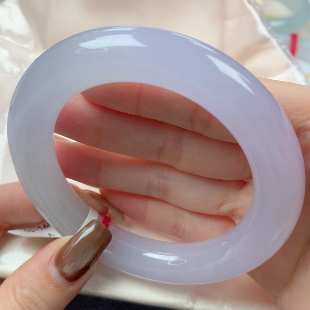 未镶嵌手镯翡翠高冰起胶粉紫罗兰胖圆条55