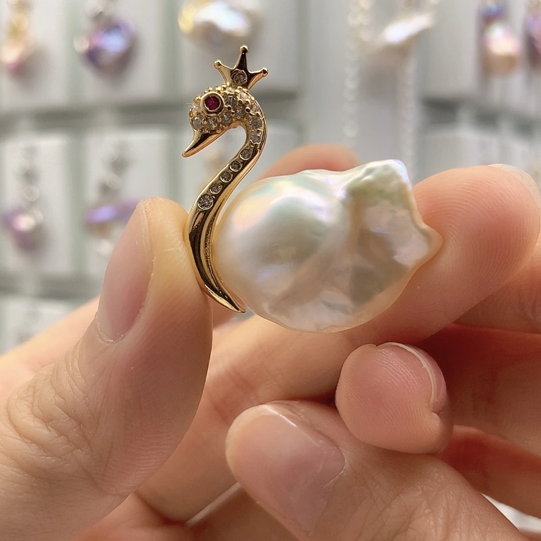 淡水珍珠银S925镶嵌颈饰