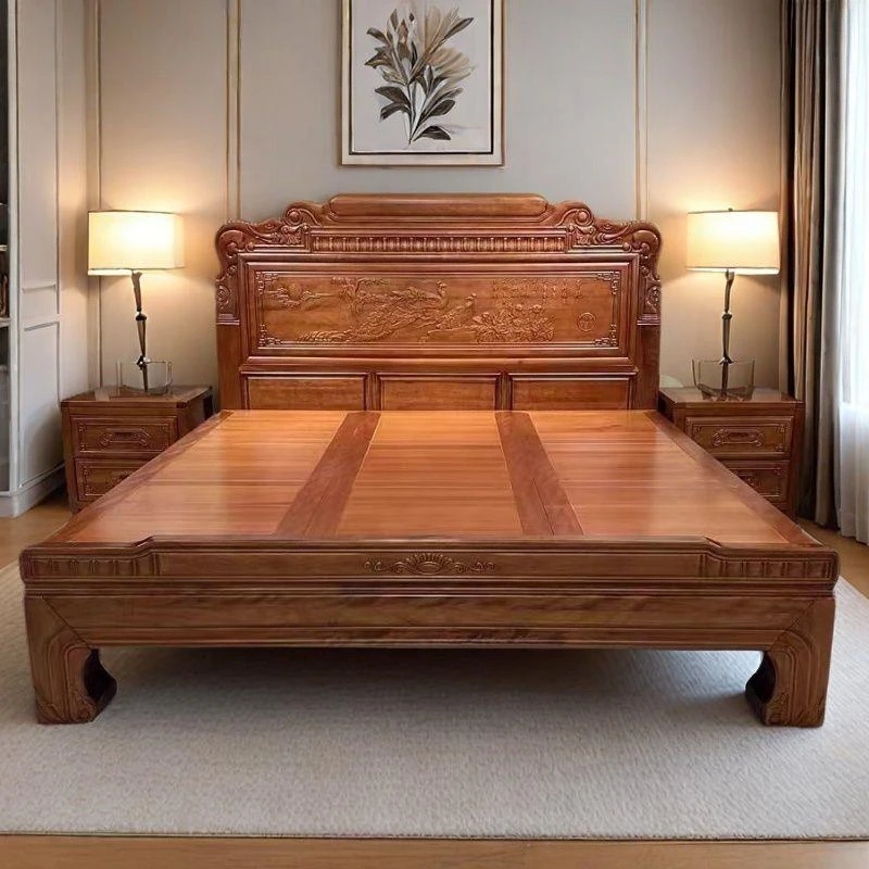 林氐家具木实木床全实木双人主卧大床家用榫卯加厚古典床经济型