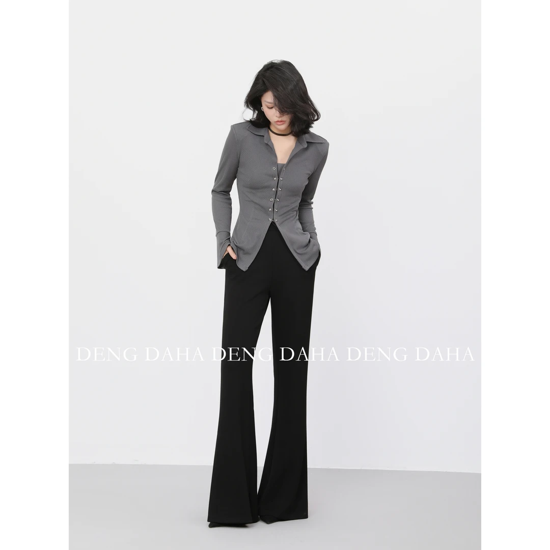 SANOIAN·宋三千新款时尚高级修身微喇长裤HBZC641207 nnassa