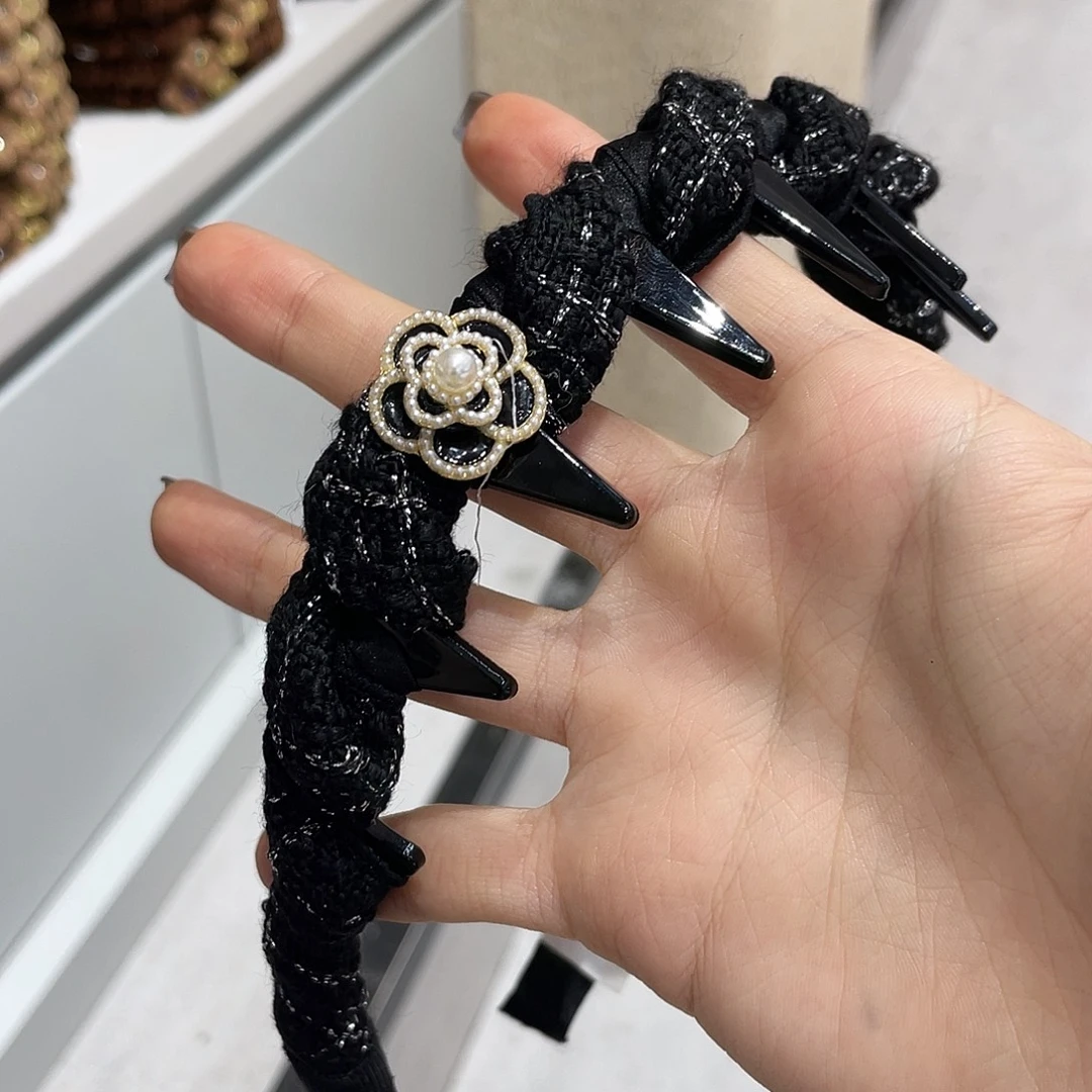 皮质非金属泡菜山茶花发箍