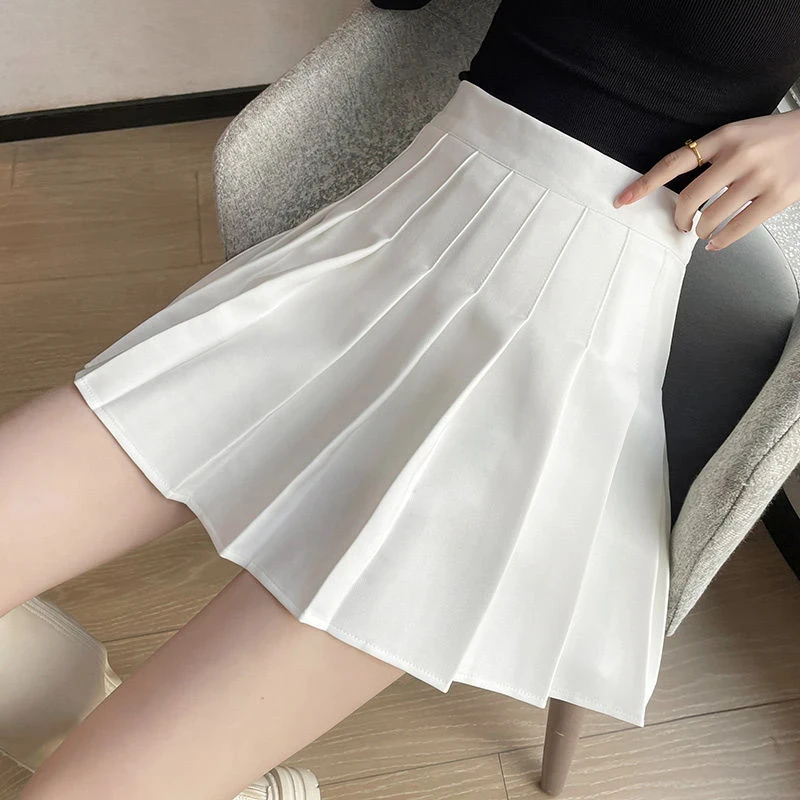 mm短裙灰色新款小个子半身裙黑色百褶裙春夏女高腰a字显瘦大码胖