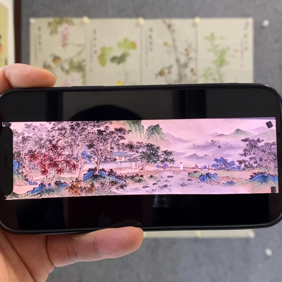 梦***隐国画六尺对开仿古山水