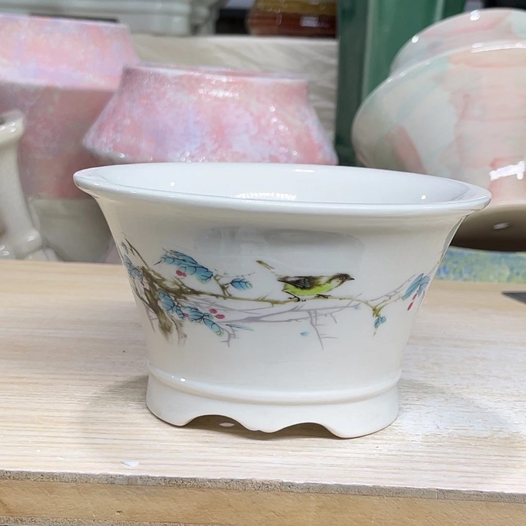 陶瓷绿植多肉微瑕花盆外口径：13*7.5