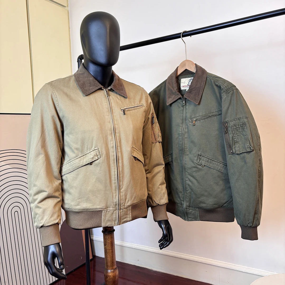 美式复古 加棉加厚户外男士冬季工装翻领底特律夹克保暖棉衣外套