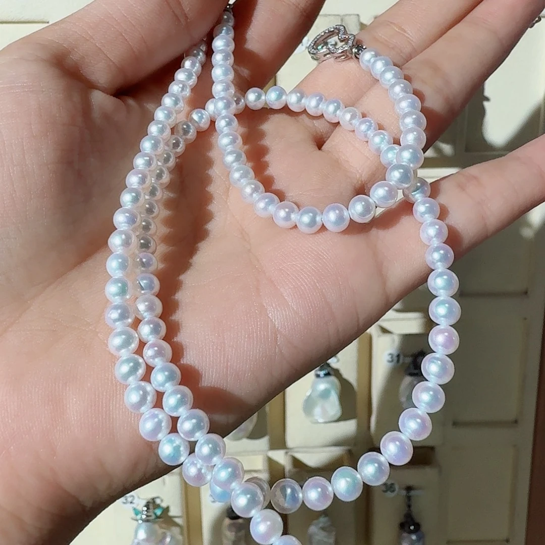 森***八颈饰银S925镶嵌淡水珍珠