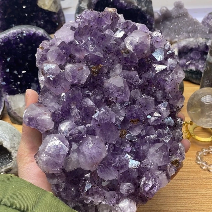 紫晶钛晶摆件未镶嵌