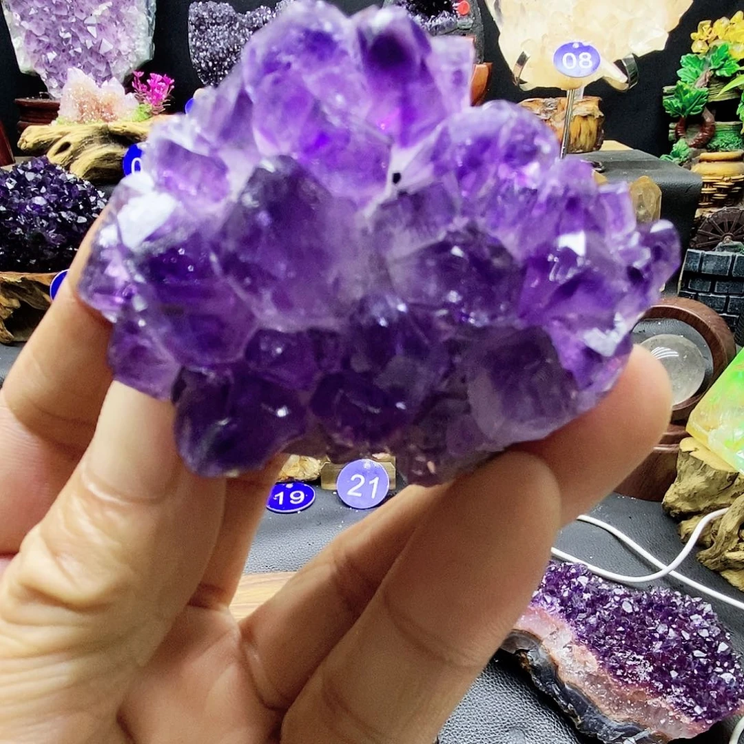石材狐***?紫水晶摆件，