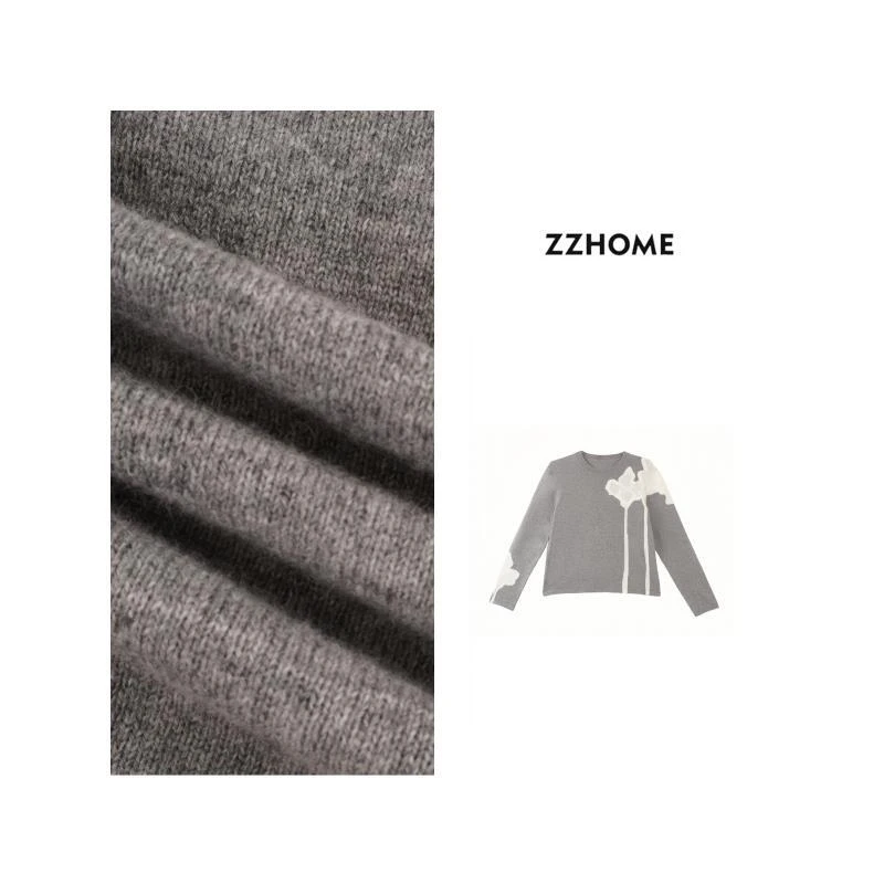 ZOZO HOME ｜织物之美流质灰白冷经纬精织毛衣q171766p