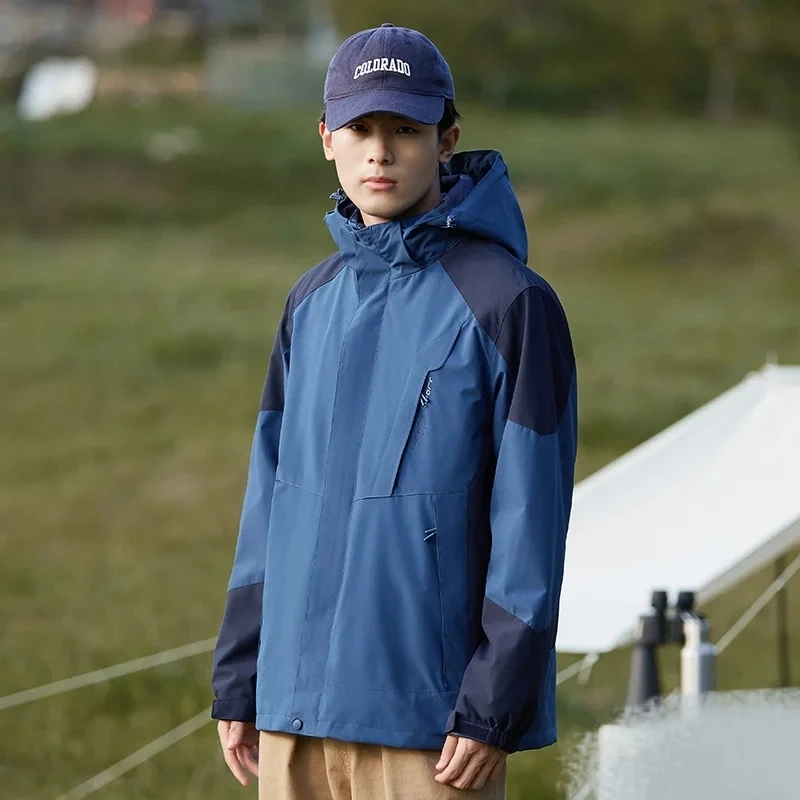 秋冬户外男女三合一可拆卸加绒加厚防风保暖冲锋衣