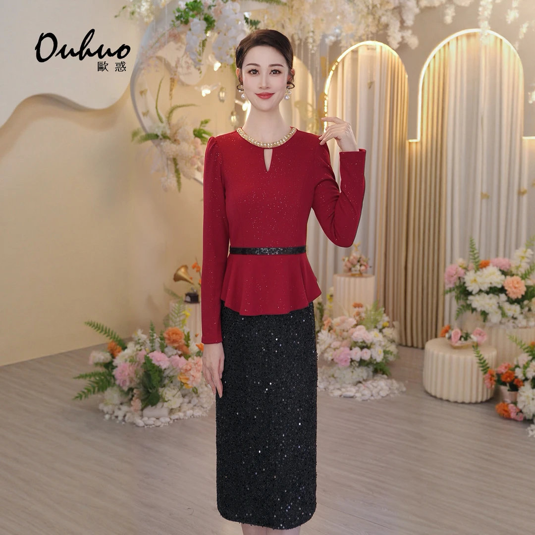 【木木定制】2025年秋冬新款气质修身显瘦优雅复古连衣裙OHDRI11104