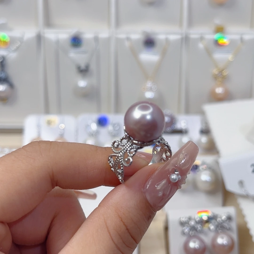 淡水珍珠银S925镶嵌戒指