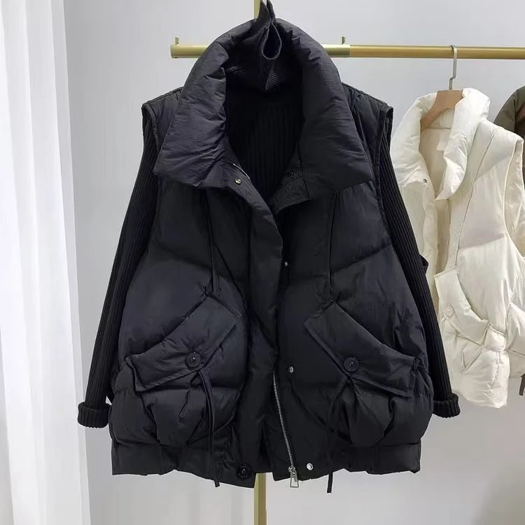 新款网红外穿短款马夹显瘦加厚女拉链马甲新款中青年休闲马甲