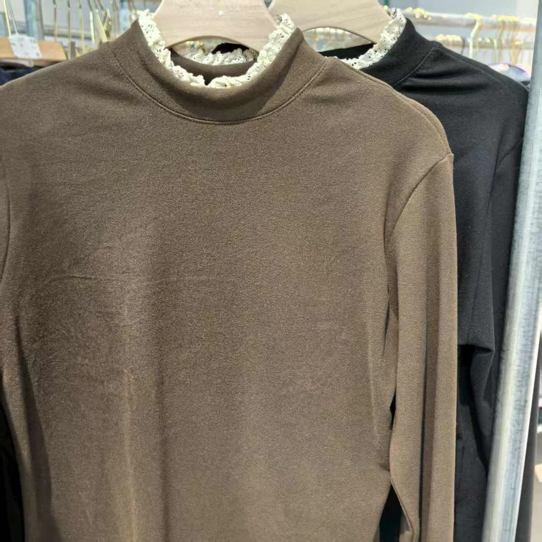 A120拼接蕾丝假两件打底