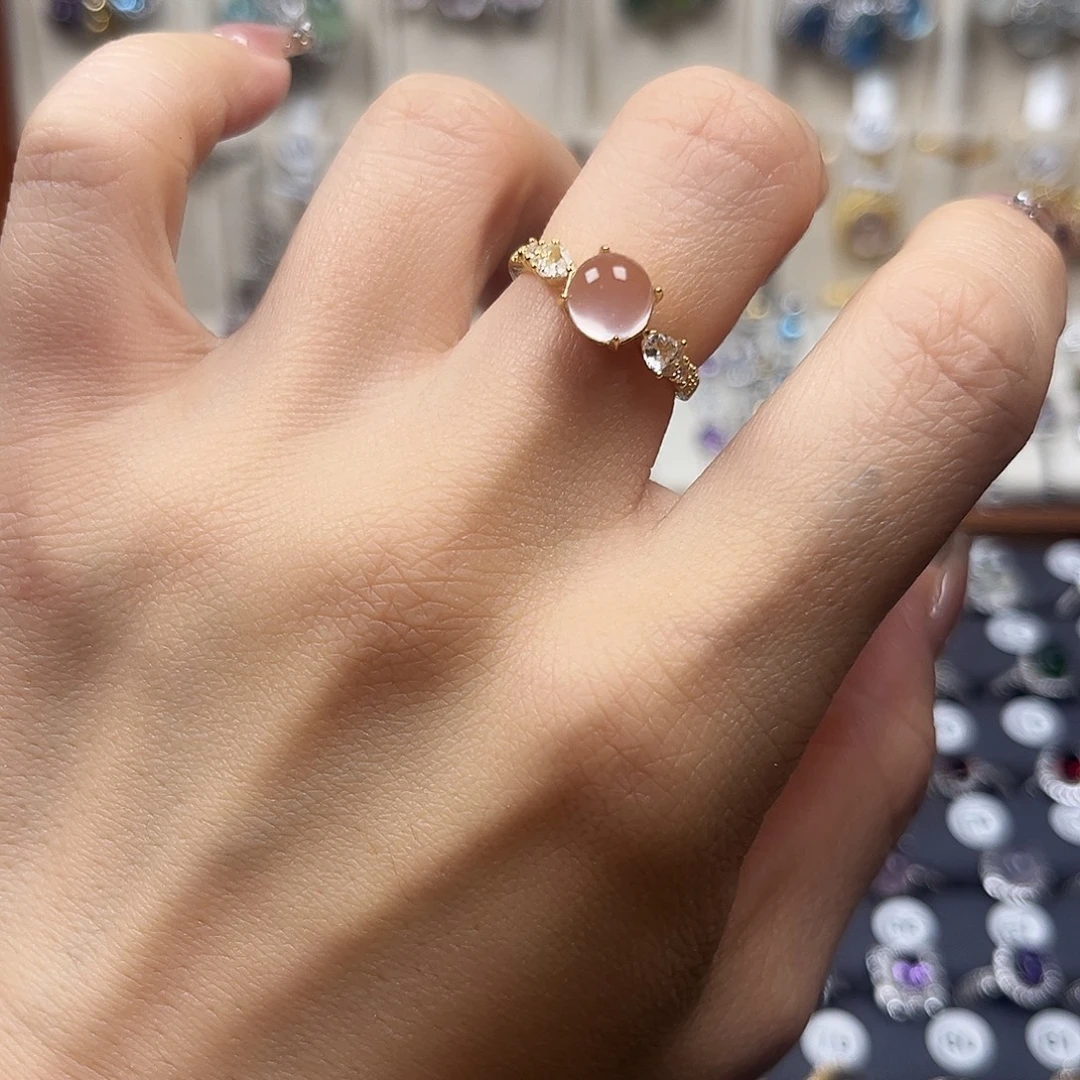 烟晶戒指银S925镶嵌