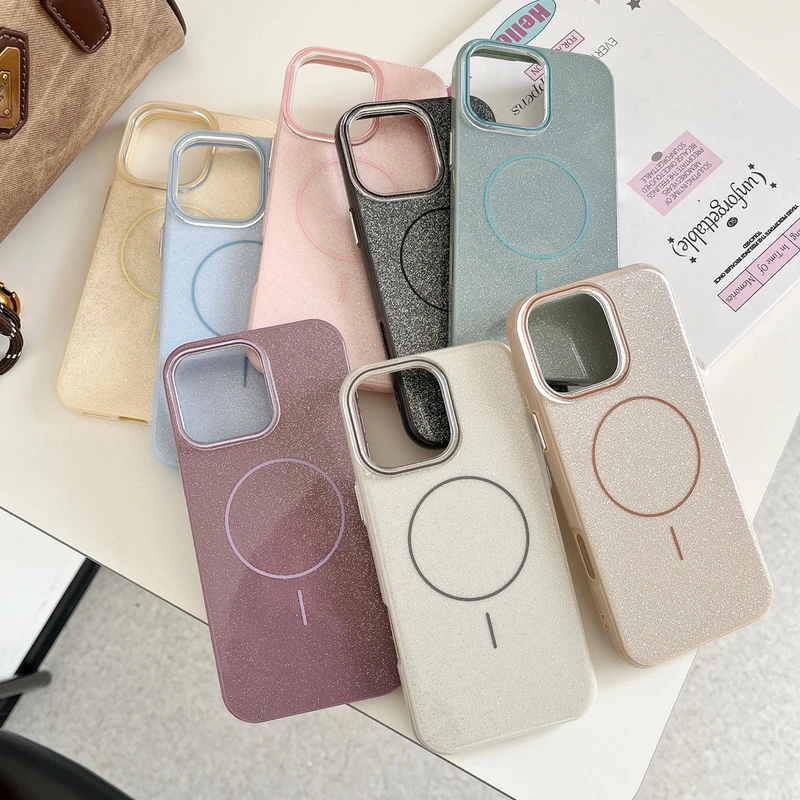 璀璨闪粉时尚强磁吸适用于苹果16/15/14/13的高级感手机壳