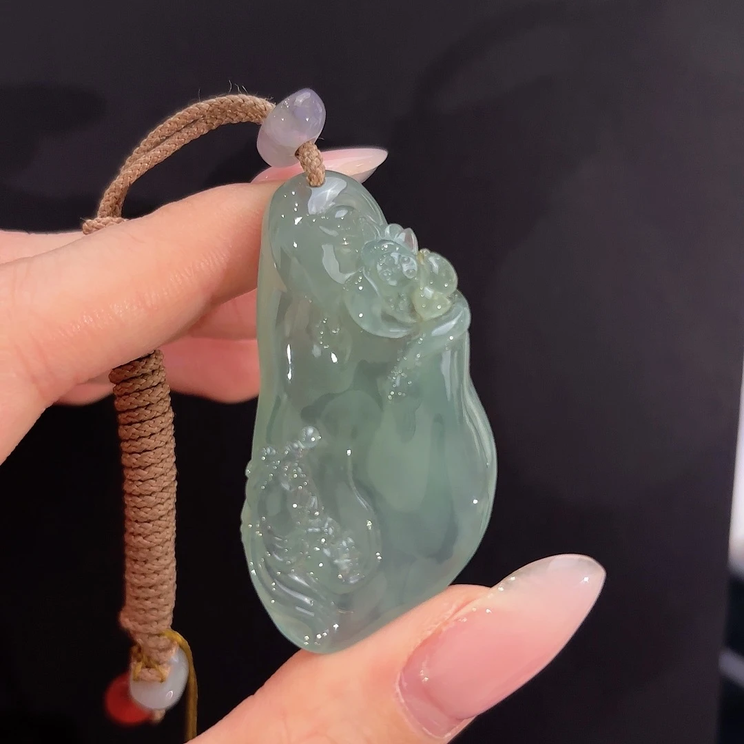 翡翠未镶嵌吊坠(不含链)和和美美吊坠多人不退不换