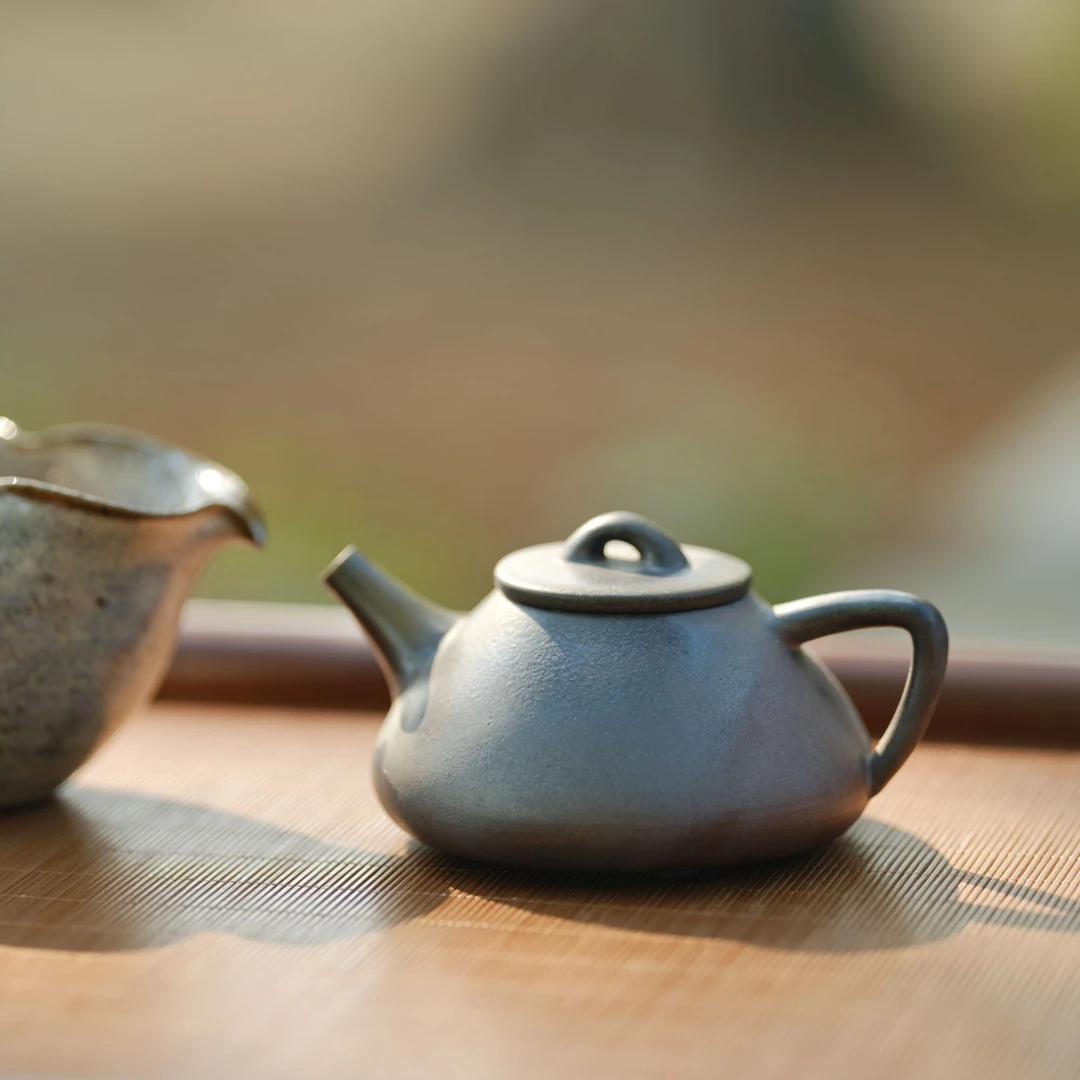半闲记 景德镇山影柴烧石瓢壶 手工家用茶壶茶具茶器