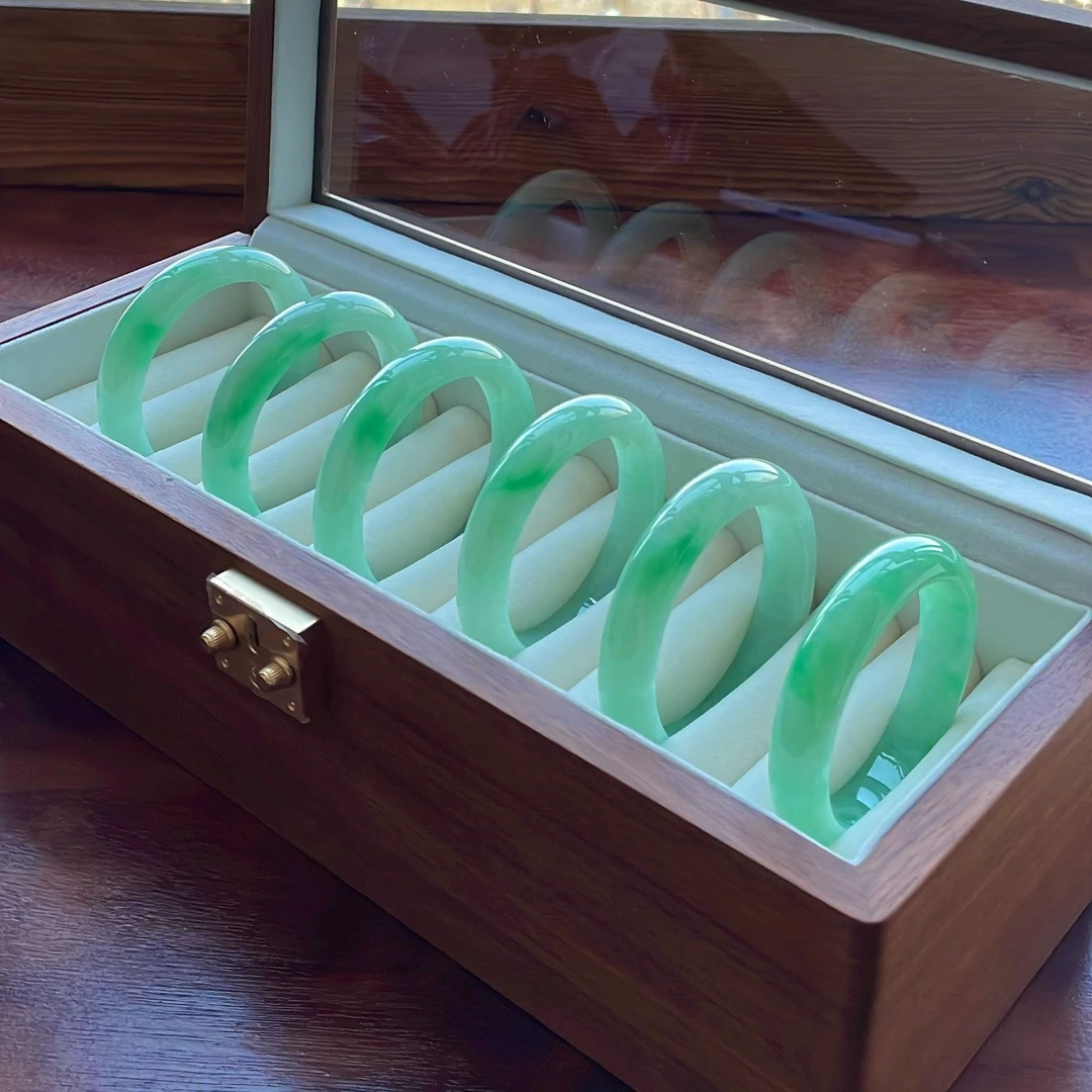 【满色感 正阳绿F20】老坑阳绿翡翠手镯正圈缅甸天然a货 揭阳琉念