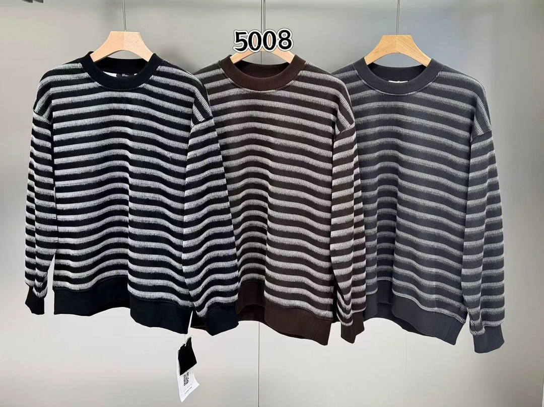 25ss /圆领针织条纹长袖卫衣5008