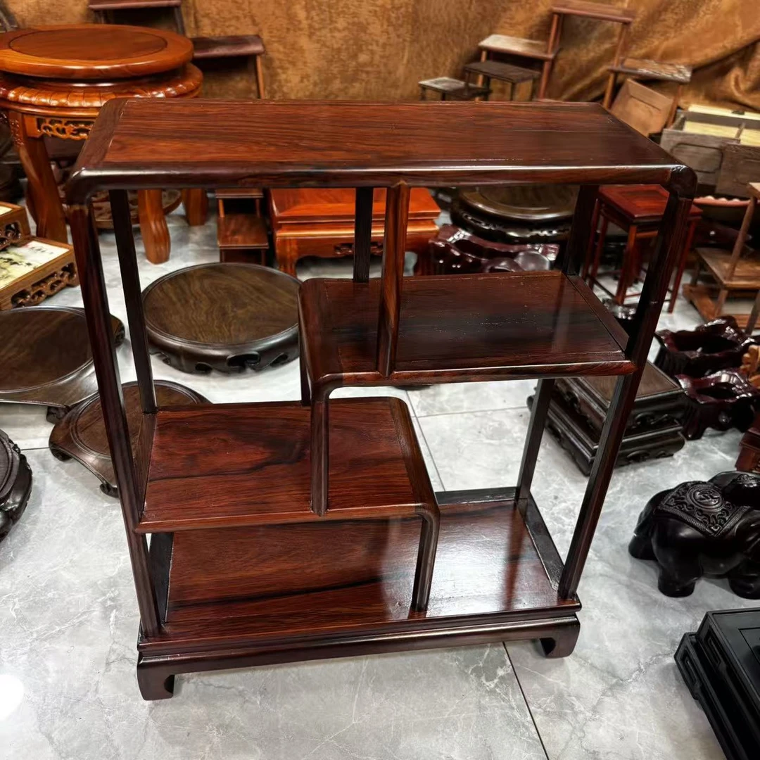 红酸枝多宝阁博古架一个 红木茶壶茶具展示架 尺寸35*13*43cm