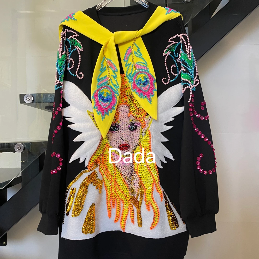Dada设计款新款重工个性款休闲时尚百搭洋气宽松卫衣C15385