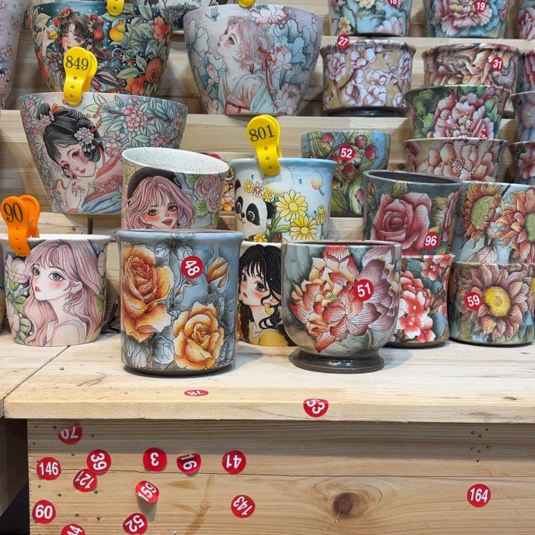 紫砂花盆海*景德镇手绘花盆陶瓷